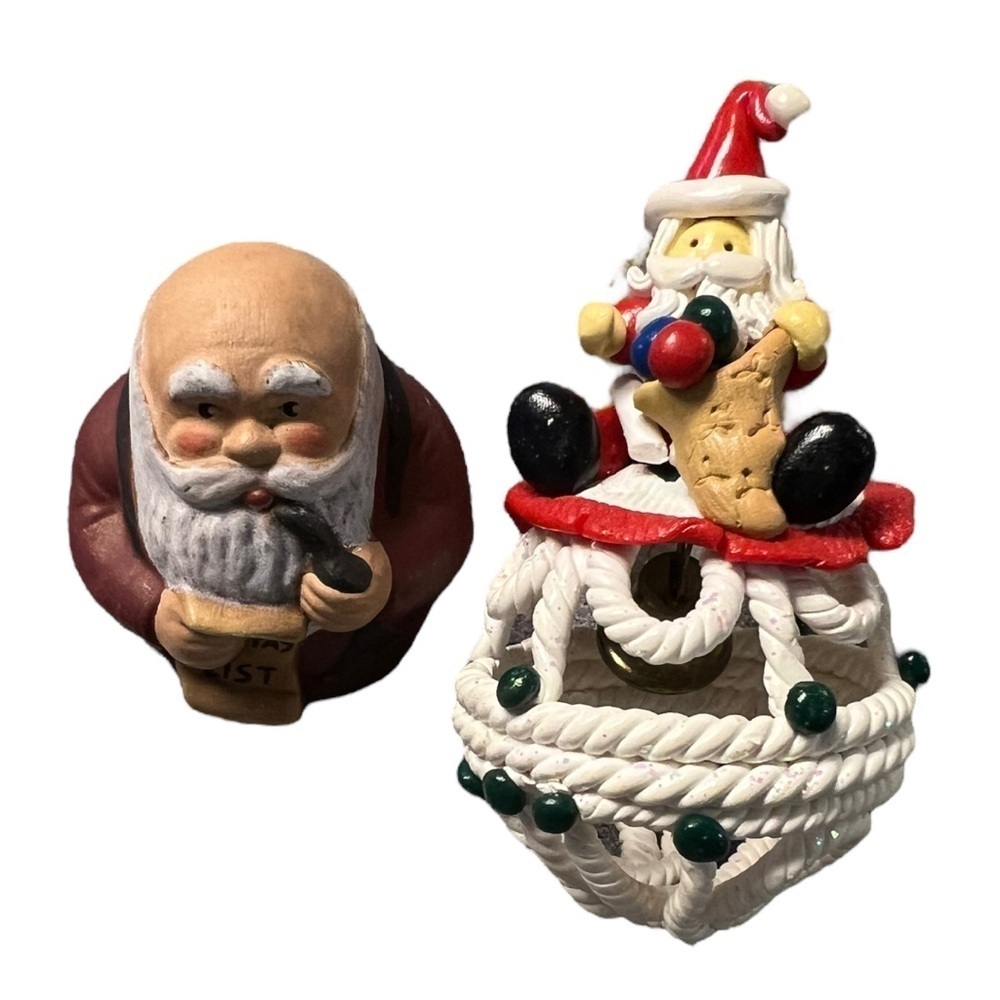 Lot of 5 Santa Clause Ornaments / Candle Holder